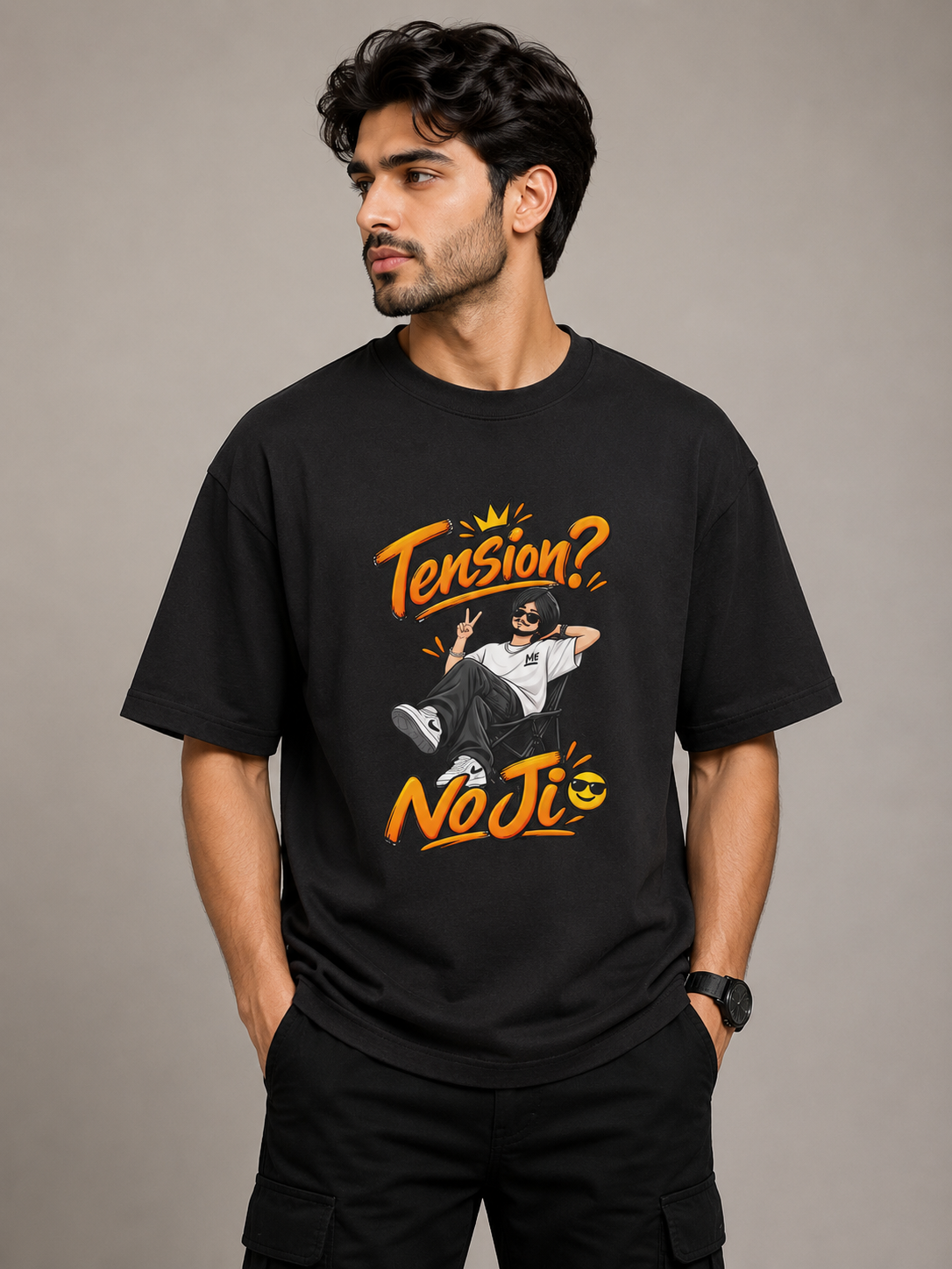 Unisex Oversized Standard T-Shirt - Tension? No Ji