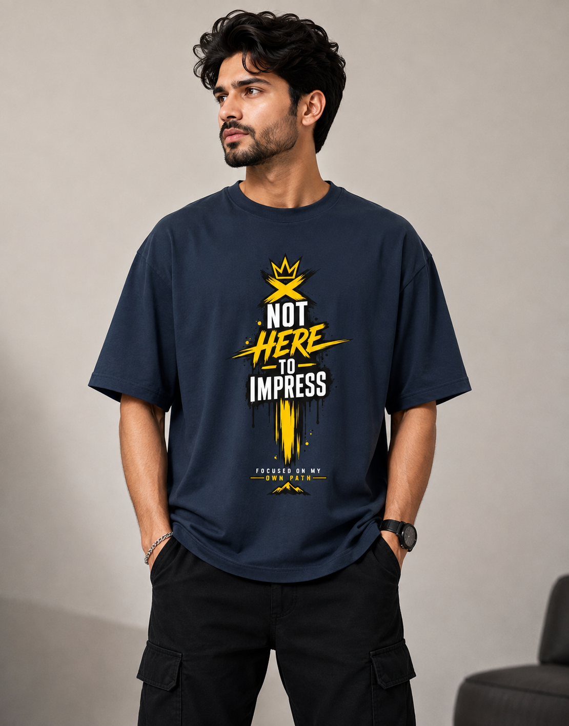 Unisex Oversized Standard T-Shirt - Not Here To Impress