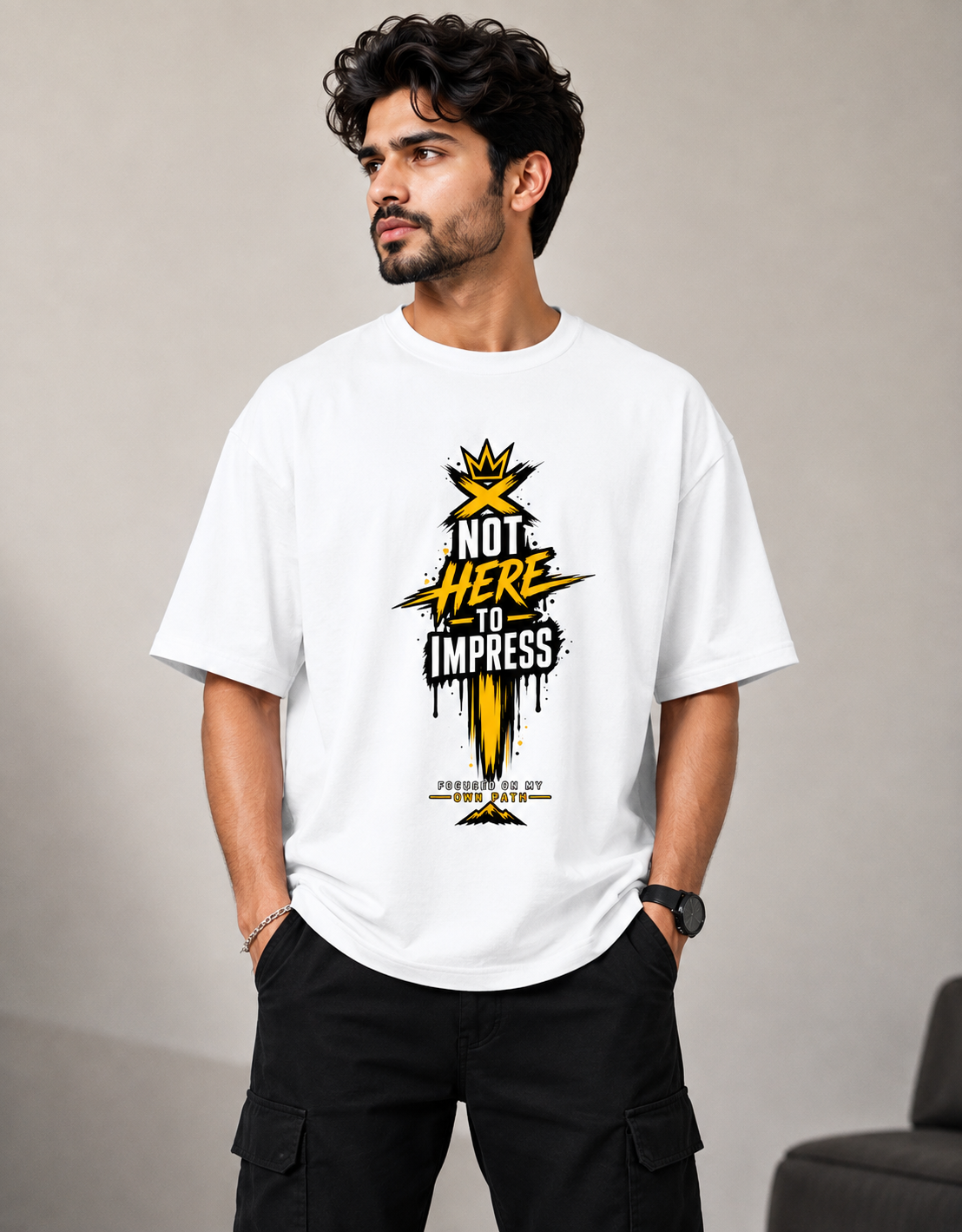 Unisex Oversized Standard T-Shirt - Not Here To Impress