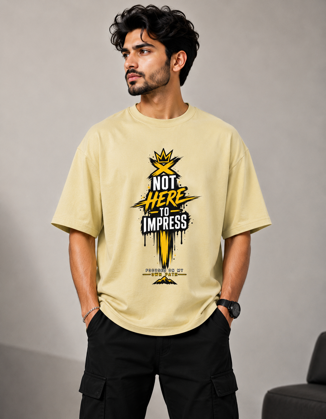 Unisex Oversized Standard T-Shirt - Not Here To Impress