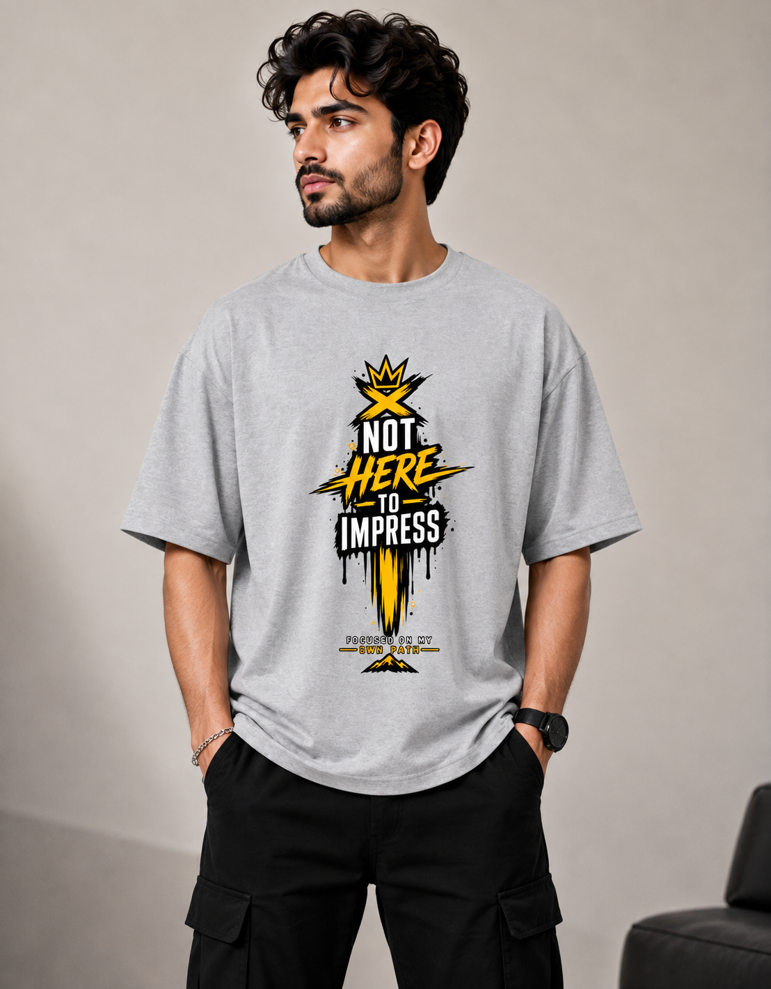 Unisex Oversized Standard T-Shirt - Not Here To Impress